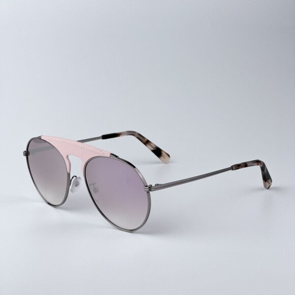 Loewe Women BRAND NEW Sunglasses LW40005U 14U Pink Leather Bordeaux Mirror Pilot - Picture 6 of 10
